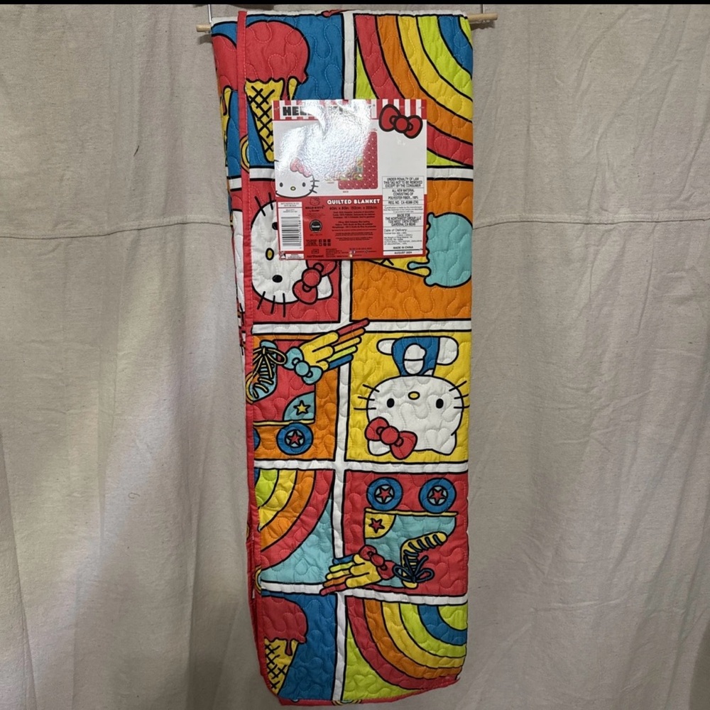 Hello Kitty Colorful Quilt with Rainbows